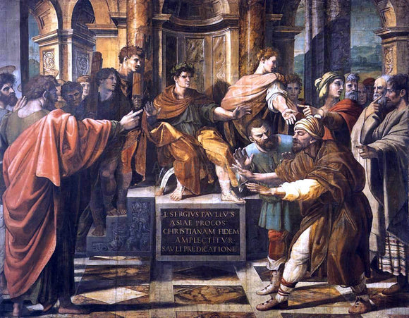  Raphael St Paul before the Proconsul - Canvas Art Print