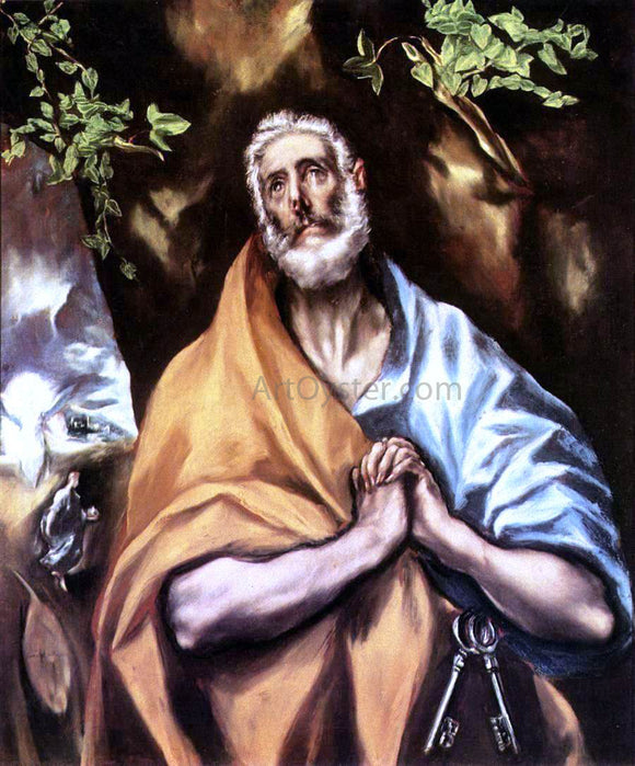  El Greco St Peter in Penitence - Canvas Art Print
