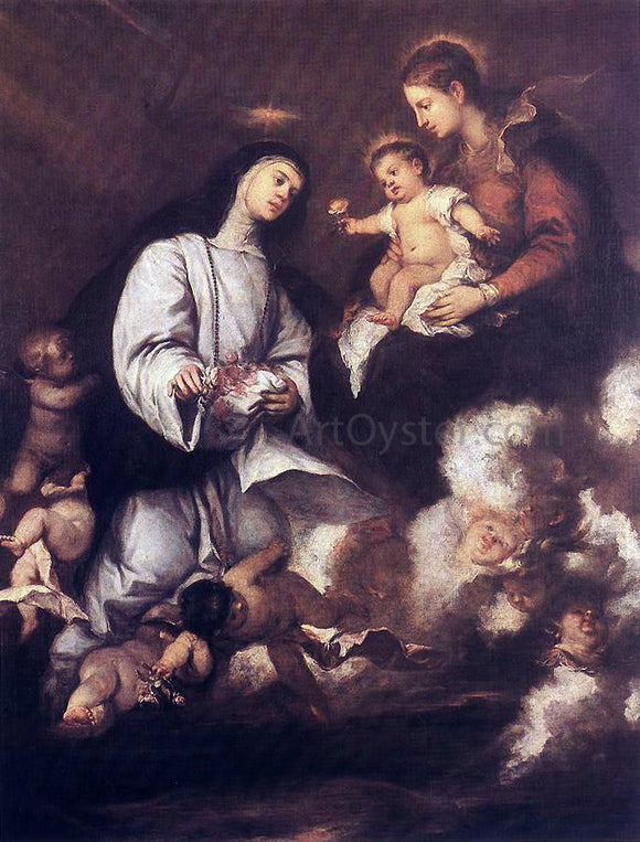  Jose Antolinez St Rose of Lima Before the Madonna - Canvas Art Print