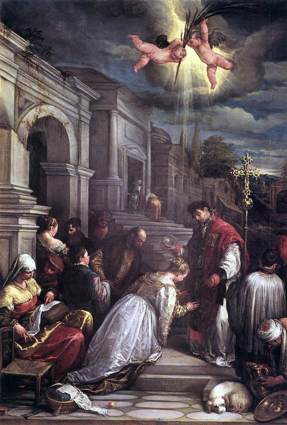  Jacopo Bassano St Valentine Baptizing St Lucilla - Canvas Art Print