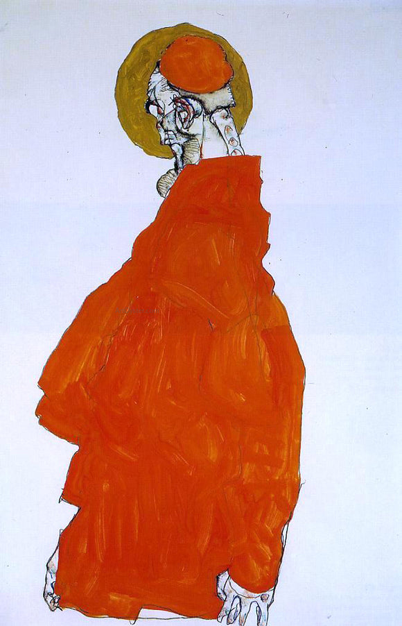  Egon Schiele Standing Figure with Halo - Canvas Art Print