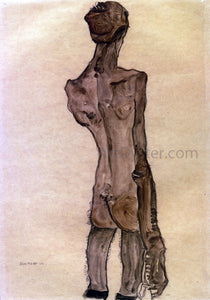  Egon Schiele Standing Male Nude, Back View - Canvas Art Print
