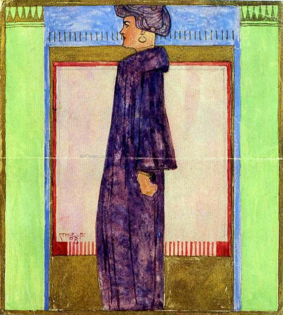  Egon Schiele Standing Woman in Profile - Canvas Art Print