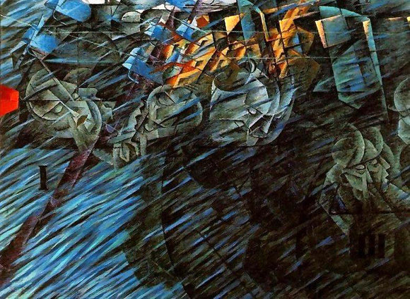  Umberto Boccioni States of Mind, Those Who Go - Canvas Art Print