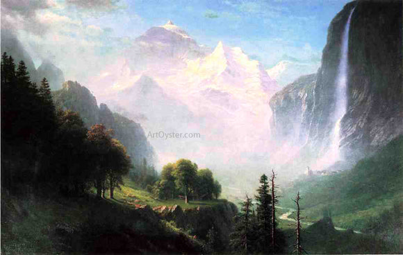  Albert Bierstadt Staubbach Falls, Near Lauterbrunnen, Switzerland - Canvas Art Print