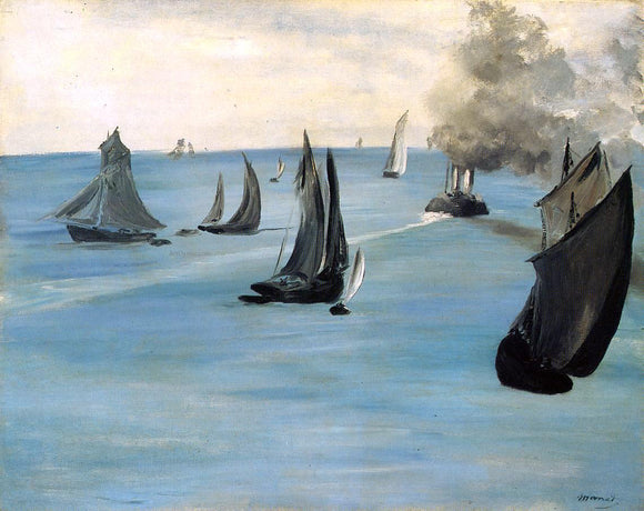  Edouard Manet Steamboat (also known as Seascape, Calm Weather) - Canvas Art Print