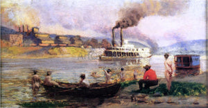  Thomas Pollock Anschutz Steamboat on the Ohio - Canvas Art Print