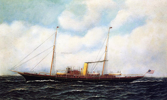  Antonio Jacobsen Steamship Riviera - Canvas Art Print