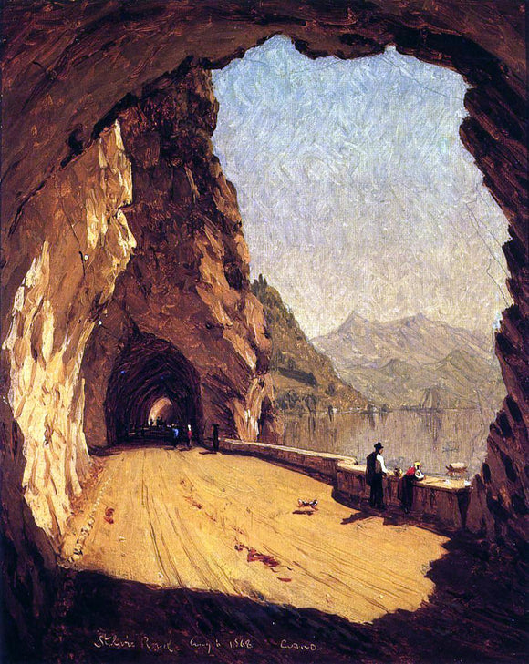  Sanford Robinson Gifford Stelvio Road by Lago di Como - Canvas Art Print