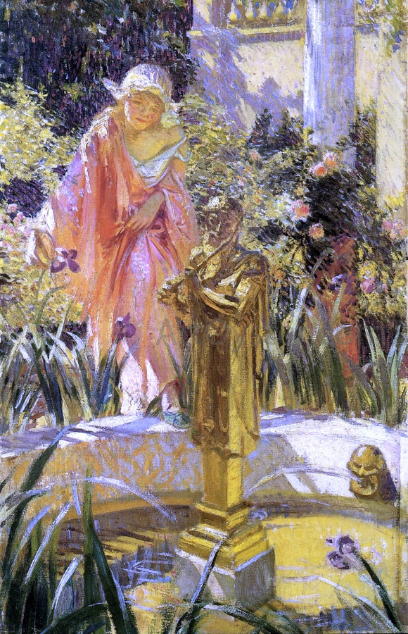  William De Leftwich Dodge Stepping in the Fountain - Canvas Art Print