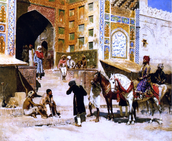  Edwin Lord Weeks Steps of the Mosque Vazirkham, Lahore - Canvas Art Print