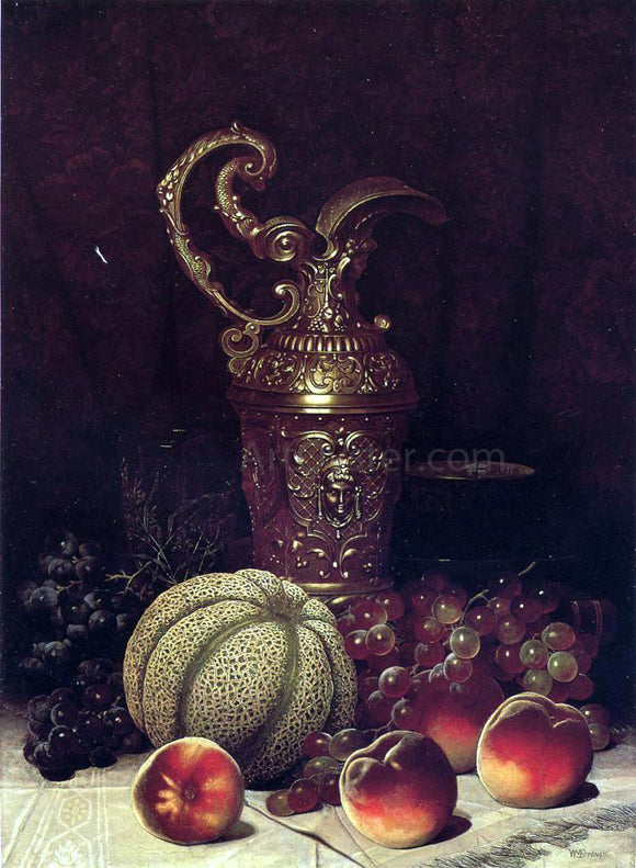 William Mason Brown Still Life (also known as Fruit and Art Objects) - Canvas Art Print