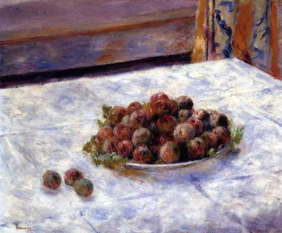  Pierre Auguste Renoir Still Life, a Plate of Plums - Canvas Art Print