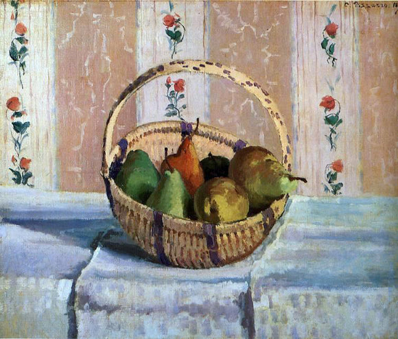 Camille Pissarro Still Life, Apples and Pears in a Round Basket - Canvas Art Print
