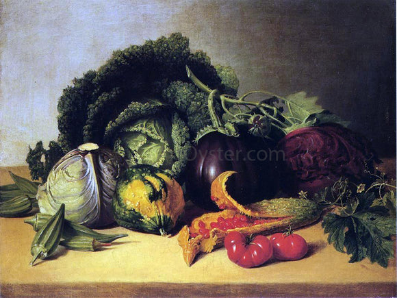  James Peale Still Life: Balsam Apples and Vegetables - Canvas Art Print