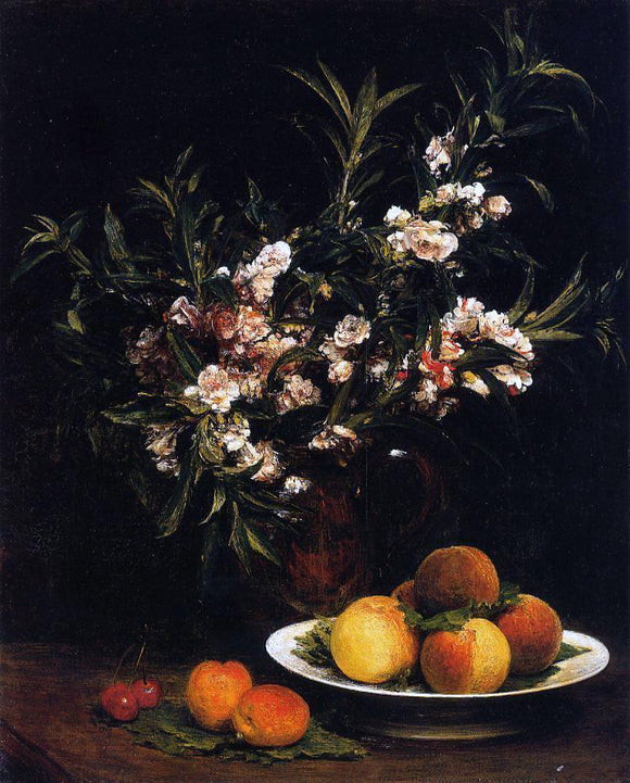  Henri Fantin-Latour Still Life: Balsimines, Peaches and Apricots - Canvas Art Print