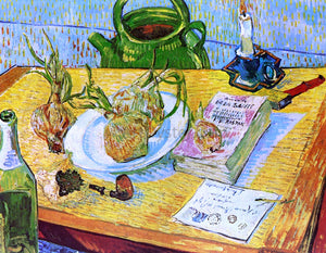  Vincent Van Gogh Still Life: Drawing Board, Pipe, Onions and Sealing Wax - Canvas Art Print