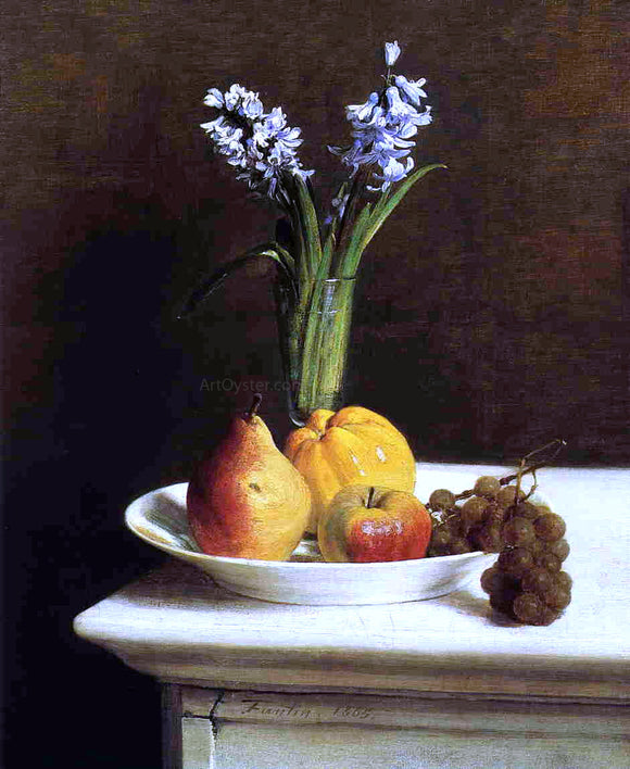  Henri Fantin-Latour Still Life: Hyacinths and Fruit - Canvas Art Print