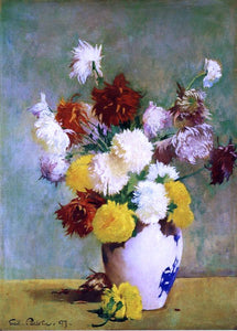  Emil Carlsen Still Life of Chrysanthemums in a Canton Vase - Canvas Art Print