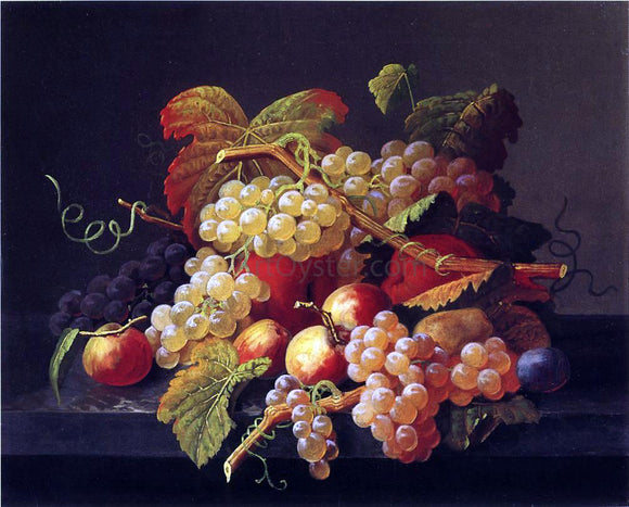  Severin Roesen Still Life of Fruit - Canvas Art Print