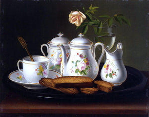  George Forster Still Life of Porcelain and Biscuits - Canvas Art Print
