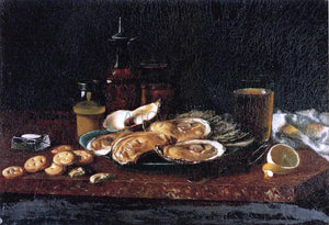  Andrew H. Way Still Life: Oysters on the Half Shell - Canvas Art Print