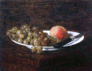  Henri Fantin-Latour Still Life: Peach and Grapes - Canvas Art Print