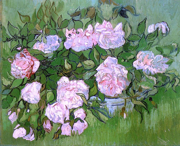  Vincent Van Gogh Still Life: Pink Roses - Canvas Art Print
