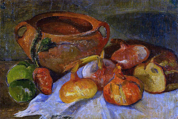  Jacob De Haan Still Life: Pit, Onions, Bread and Green Apples - Canvas Art Print