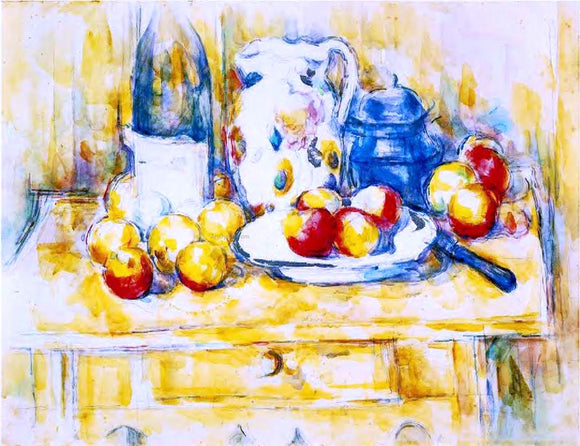  Paul Cezanne Still Life with Apples, a Bottle and a Milk Pot - Canvas Art Print