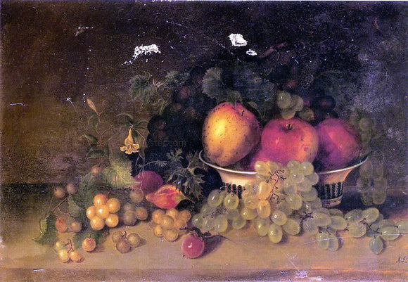  Mary Jane Peale Still Life with Apples, Grapes, Figs and Plums - Canvas Art Print