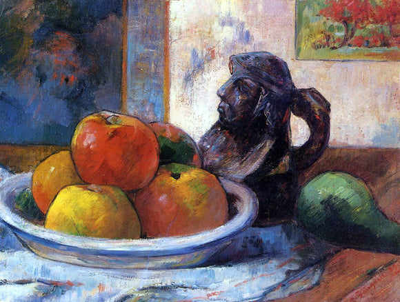  Paul Gauguin Still Life with Apples, Pear and Ceramic Portrait Jug - Canvas Art Print