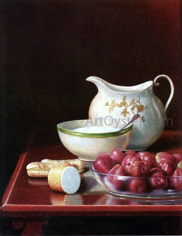  George Cope Still Life with Berries, Sugar and Cream Pitcher - Canvas Art Print