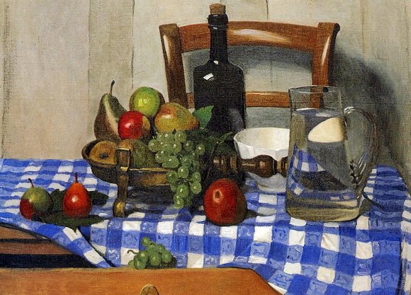  Felix Vallotton Still Life with Blue Checkered Tablecloth - Canvas Art Print