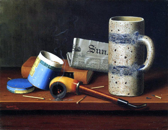  William Michael Harnett Still Life with Blue Tobacco Box - Canvas Art Print