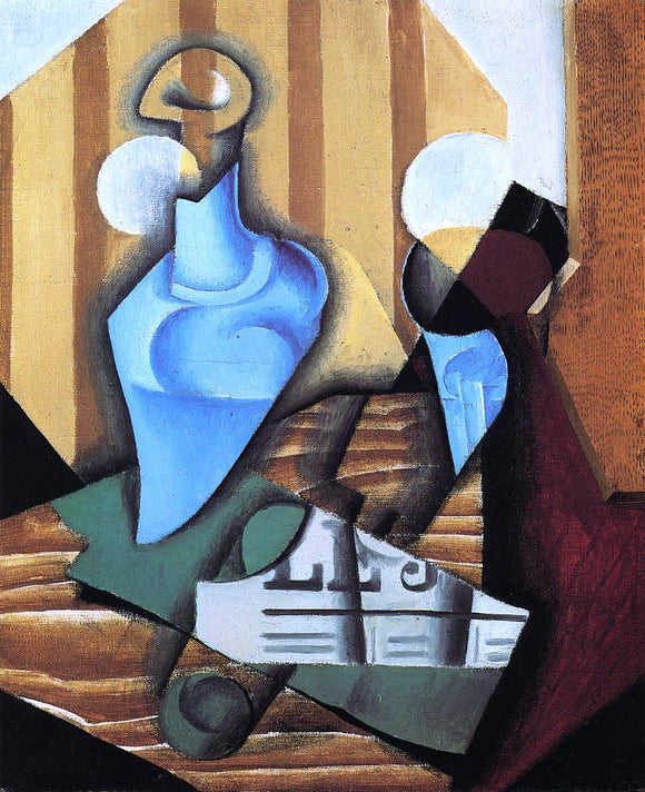  Juan Gris Still Life with Bottle and Glass - Canvas Art Print