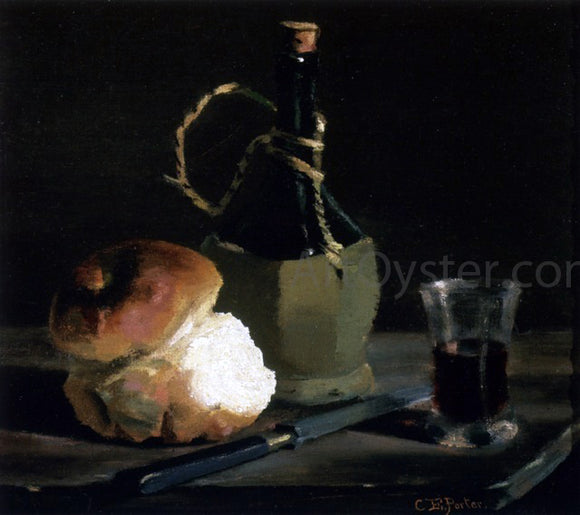  Charles Ethan Porter Still Life with Bread and Wine Bottle - Canvas Art Print