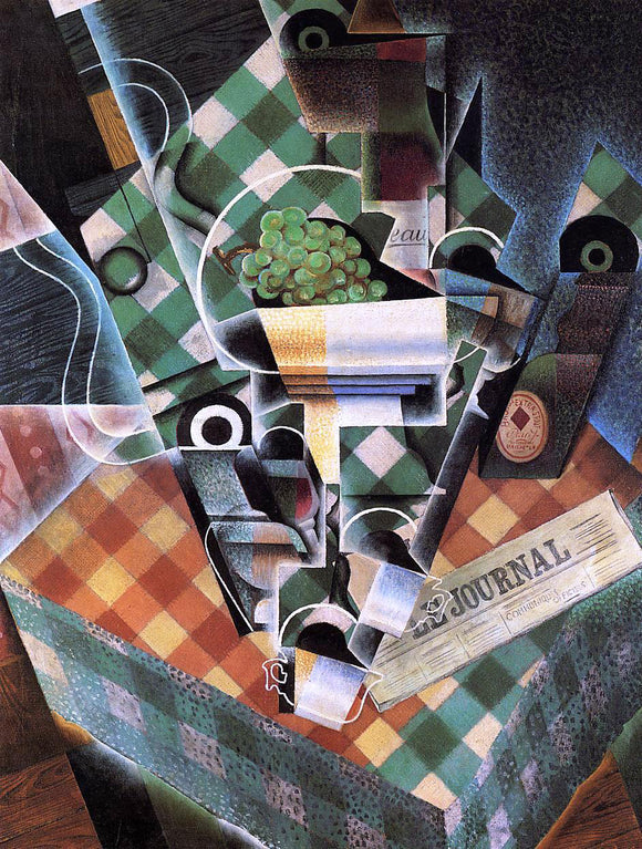  Juan Gris Still Life with Checked Tablecloth - Canvas Art Print