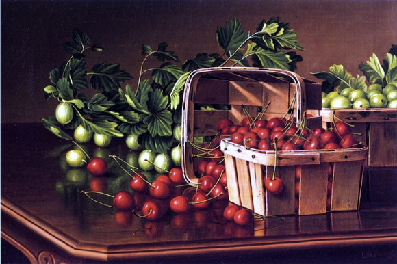  Levi Wells Prentice Still Life with Cherries and Gooseberries - Canvas Art Print