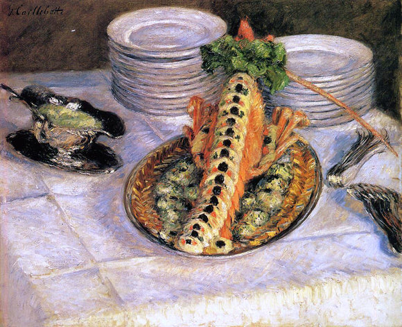  Gustave Caillebotte Still Life with Crayfish - Canvas Art Print