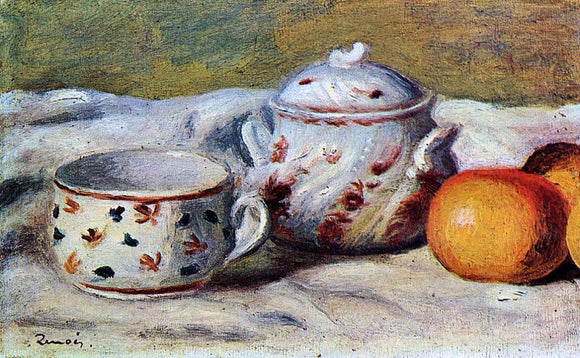  Pierre Auguste Renoir Still Life with Cup and Sugar Bowl - Canvas Art Print
