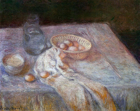  Claude Oscar Monet Still Life with Eggs - Canvas Art Print