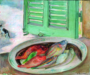  Henri Lebasque Still Life with Fish (also known as Nature morte aux poissons) - Canvas Art Print
