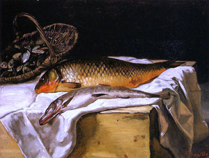  Jean Frederic Bazille Still Life with Fish - Canvas Art Print
