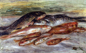  Pierre Auguste Renoir Still Life with Fish - Canvas Art Print