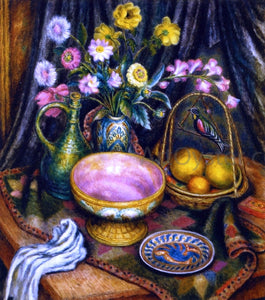  Middleton Manigault Still Life with Flowers - Canvas Art Print