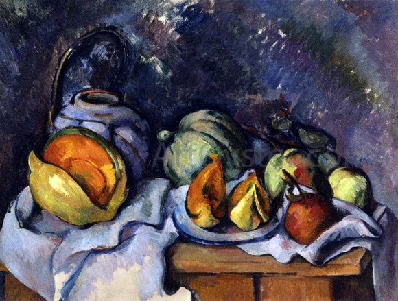  Paul Cezanne Still Life with Fruit and a Pot of Ginger - Canvas Art Print