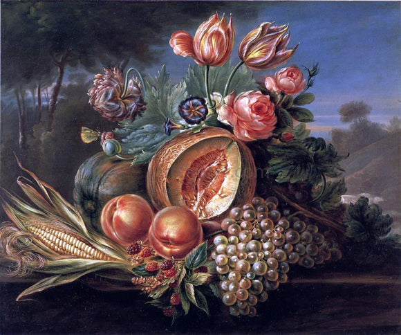  Cornelius De Beet Still Life with Fruit and Flowers - Canvas Art Print