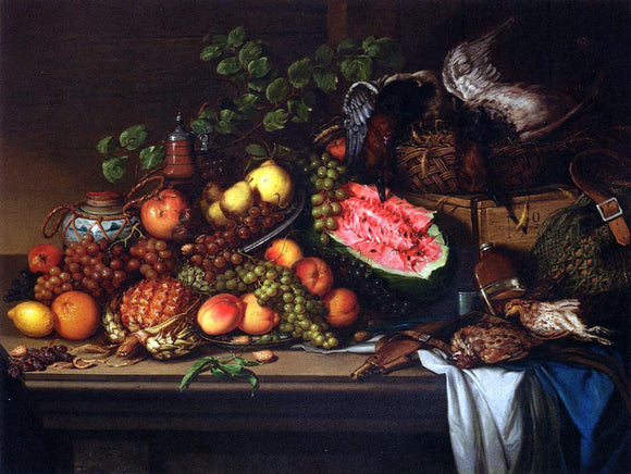  Joseph Biays Ord Still Life with Fruit and Game - Canvas Art Print
