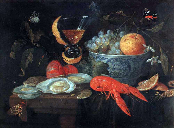  Jan Van Kessel Still Life with Fruit and Shellfish - Canvas Art Print